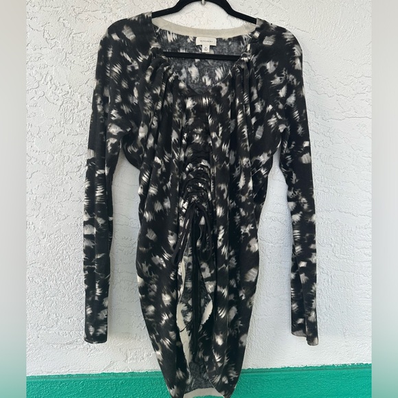 Witchery Leopard Dress Medium Animal Cotton Mini Long Sleeve - Picture 3 of 10